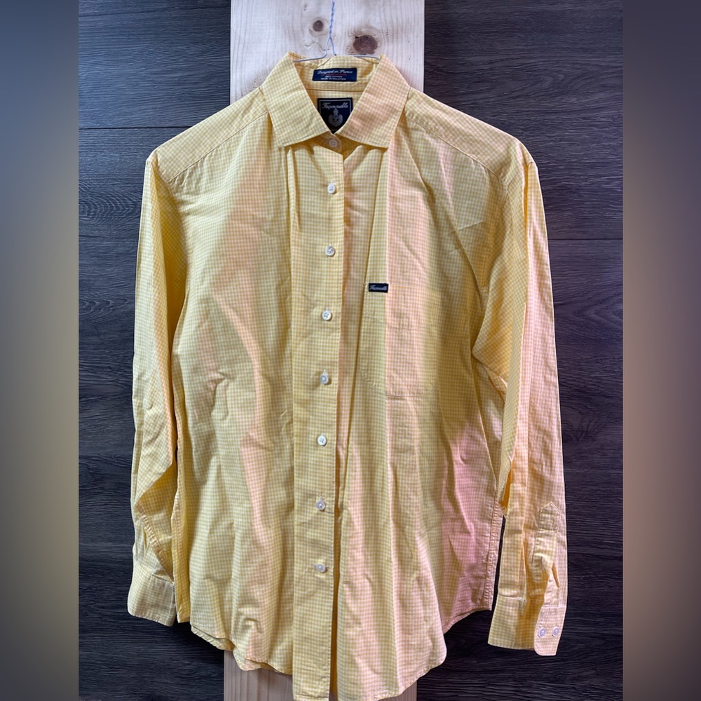 Faconnable yellow button up.